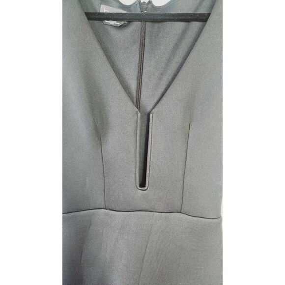 Bebe Black Neoprene Deep Vee V-neck maxi Mermaid Formal evening gown Dress XS - Picture 6 of 16